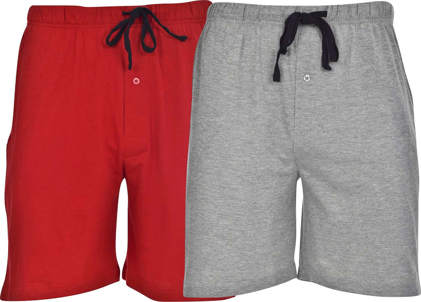 Hanes Men's 2-Pack Cotton Knit Shorts Waistband & Pockets, Assorted Colors and Sizes