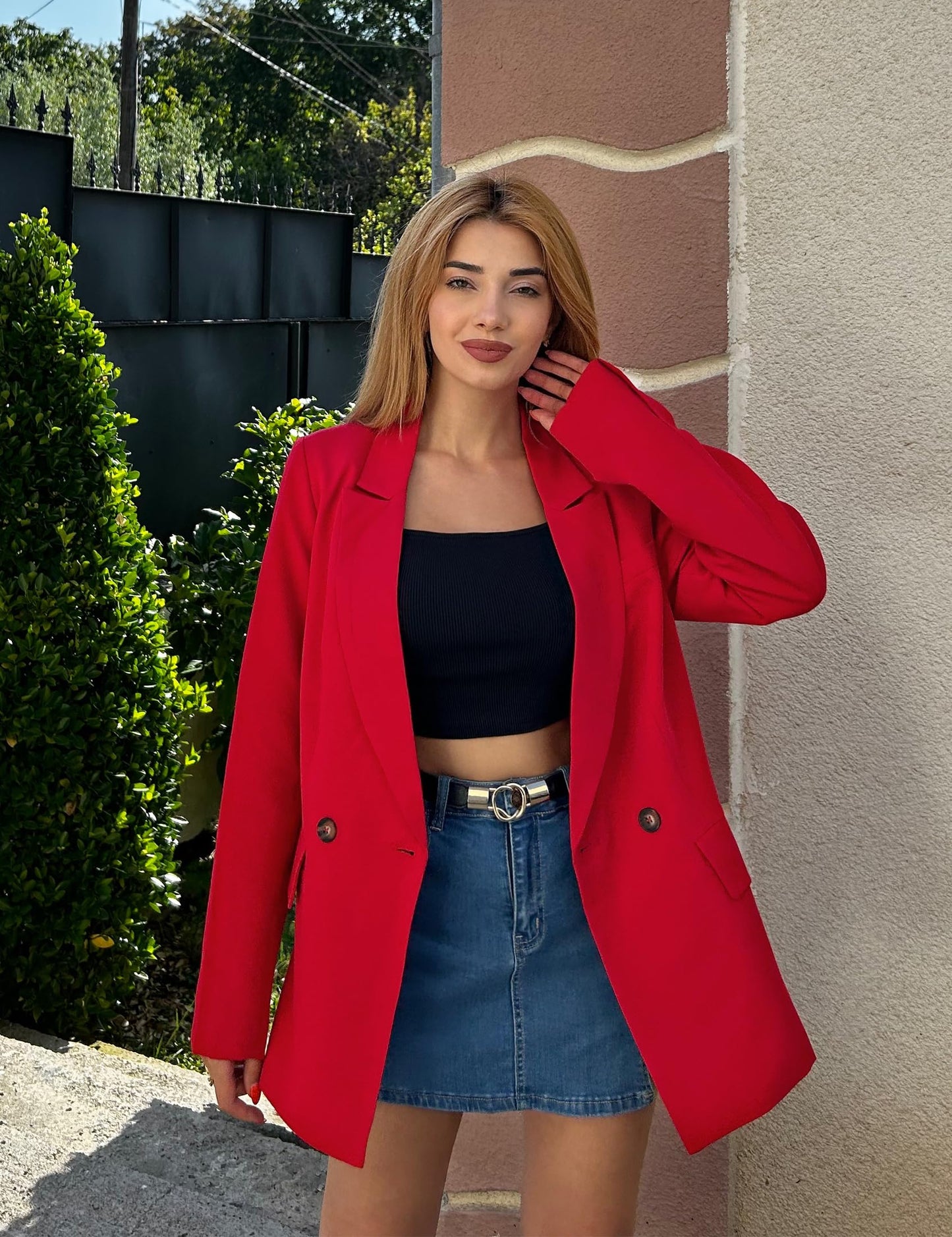 luvamia Blazer veste pour femme travail décontracté bureau à manches longues mode habillé tenue d'affaires 