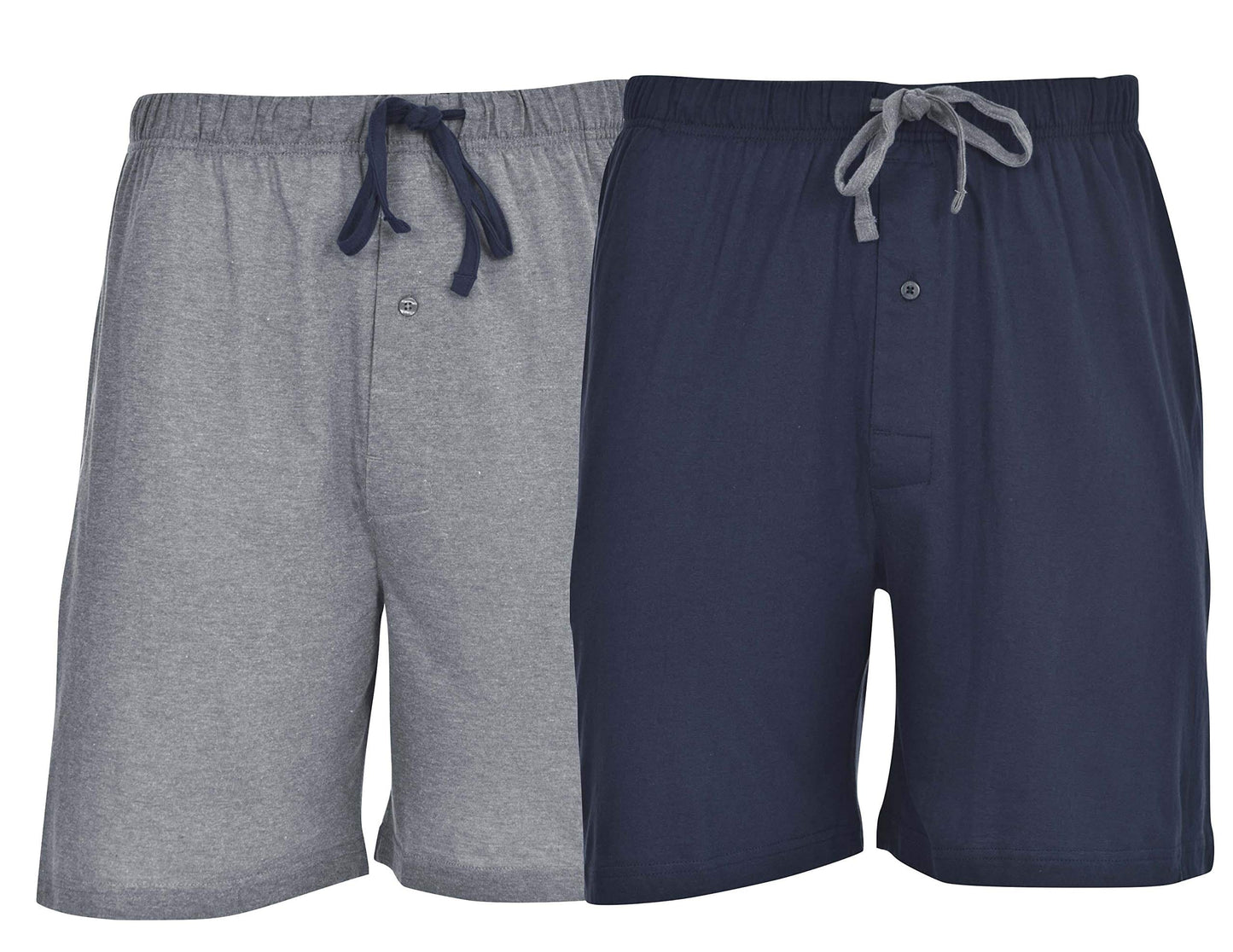 Hanes Men's 2-Pack Cotton Knit Shorts Waistband & Pockets, Assorted Colors and Sizes