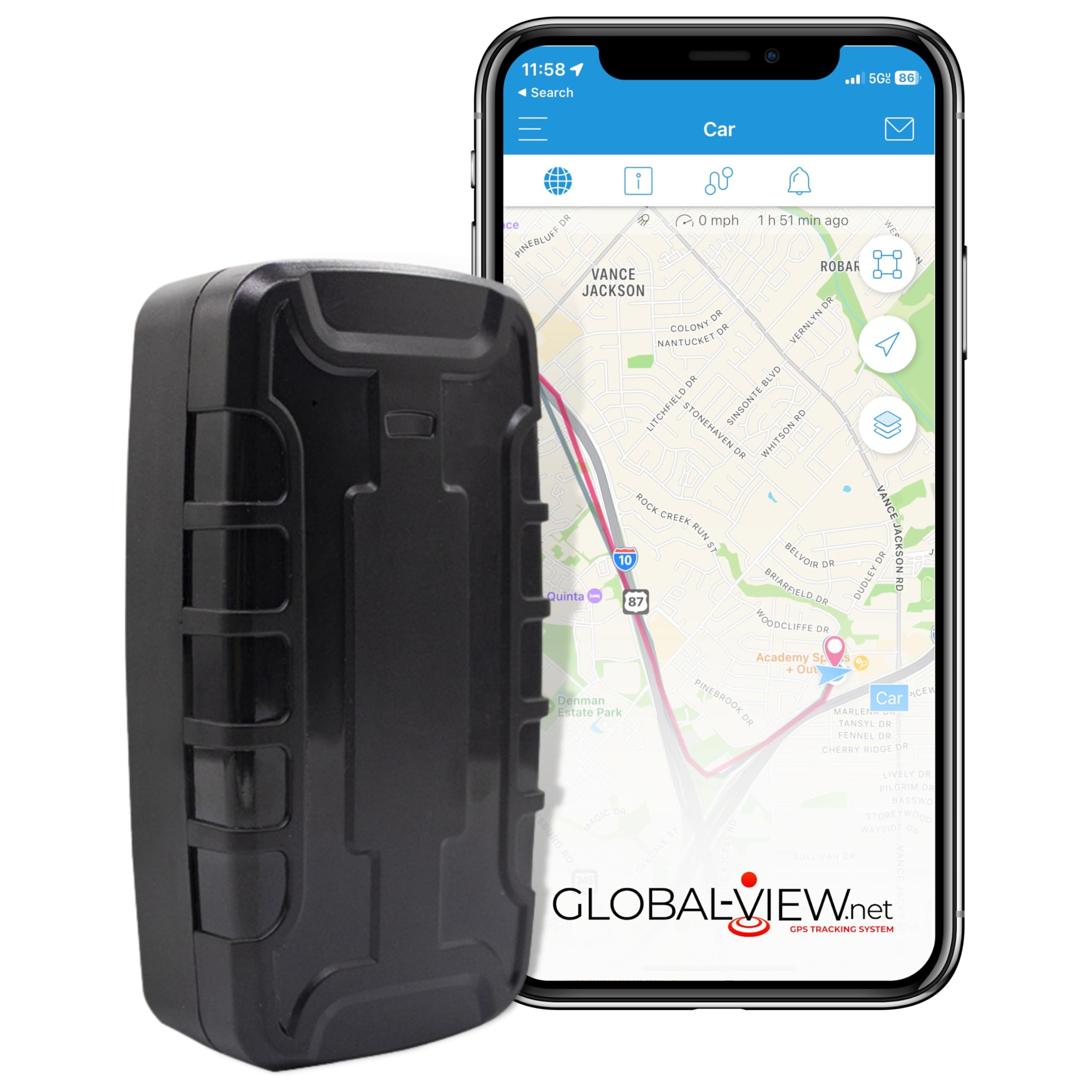 Hidden Magnetic GPS Tracker Car Tracking Device with Software (Long Battery Life) Real Time Truck, Asset, Elderly, Teenager Tracker - Covert Tracker - Fleet Tracking Global-View