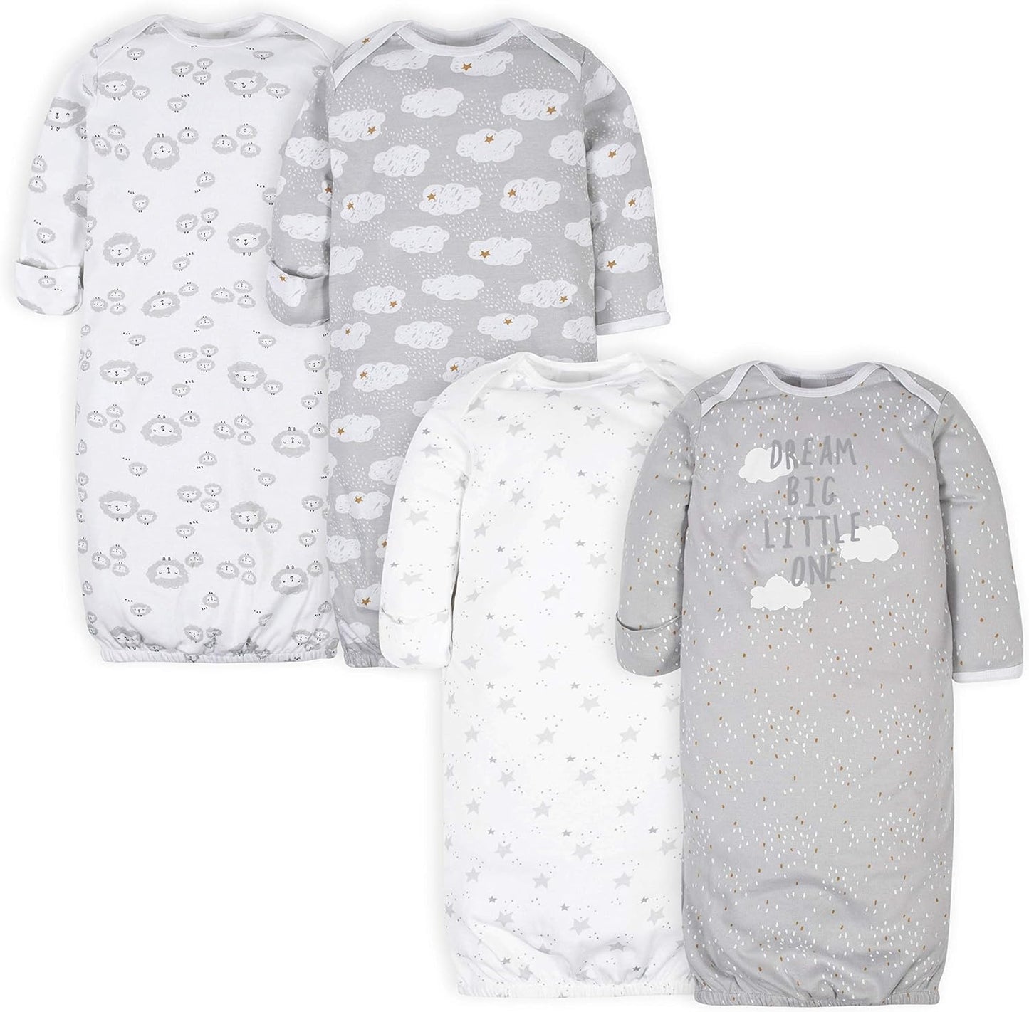 Gerber Baby Boy and Girls 4-Pack Sleeper Gown Xpress