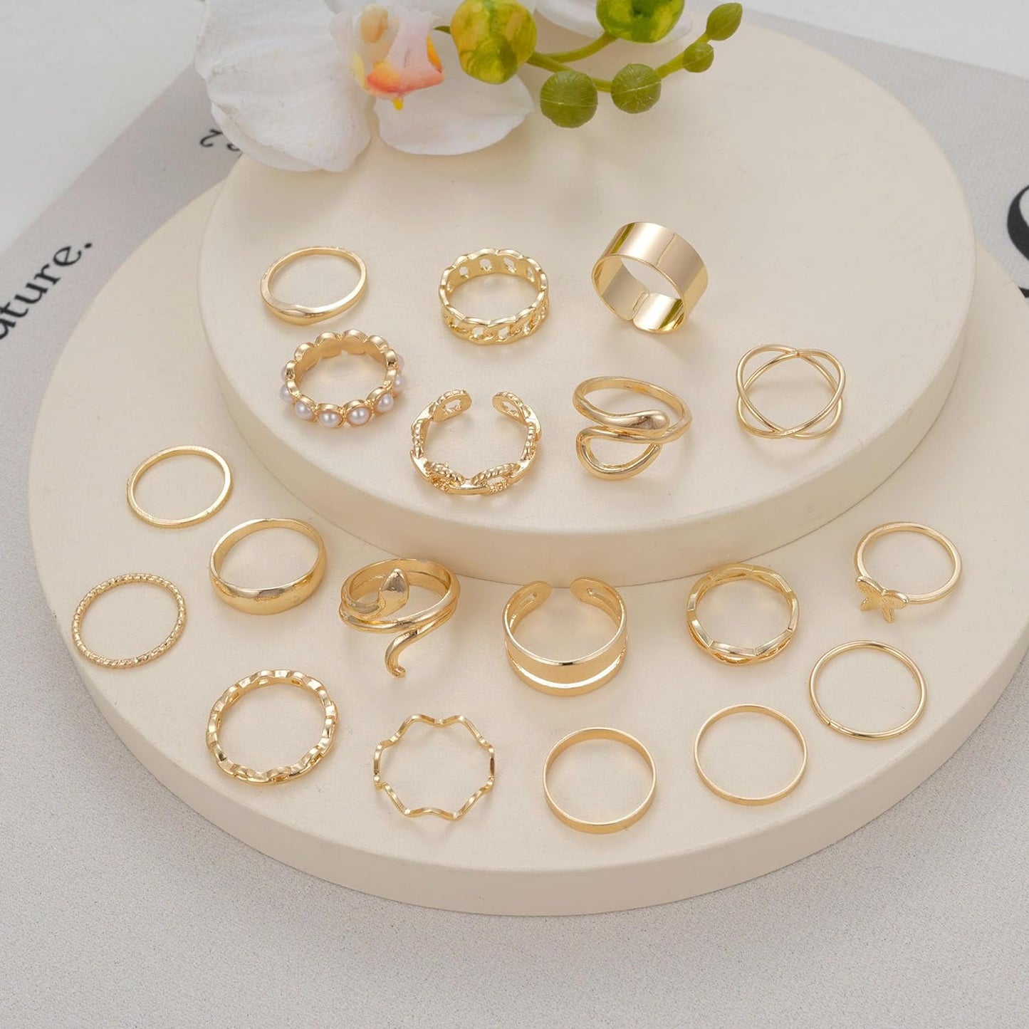 ÌF ME 24 Pcs Gold Vintage Knuckle Rings Set for Women Girls, Boho Dainty Stackable Midi Finger Rings, Snake Butterfly Signet Fashion Ring Pack Jewelry Gifts. Xpress