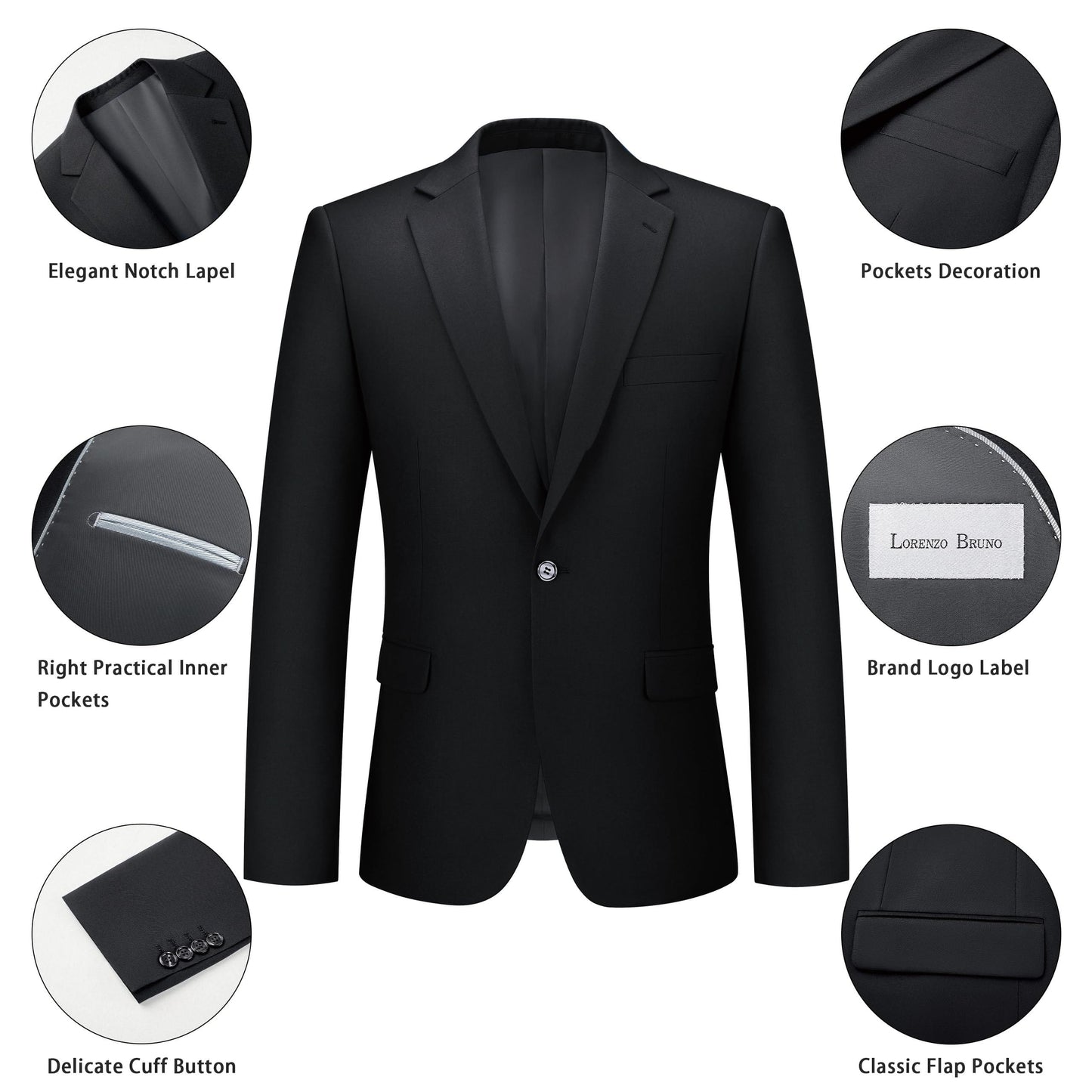 Mens Suit 2 Piece Suits for Men One Button Slim Fit Solid Jacket & Pant Tuxedo Set Business Wedding Party