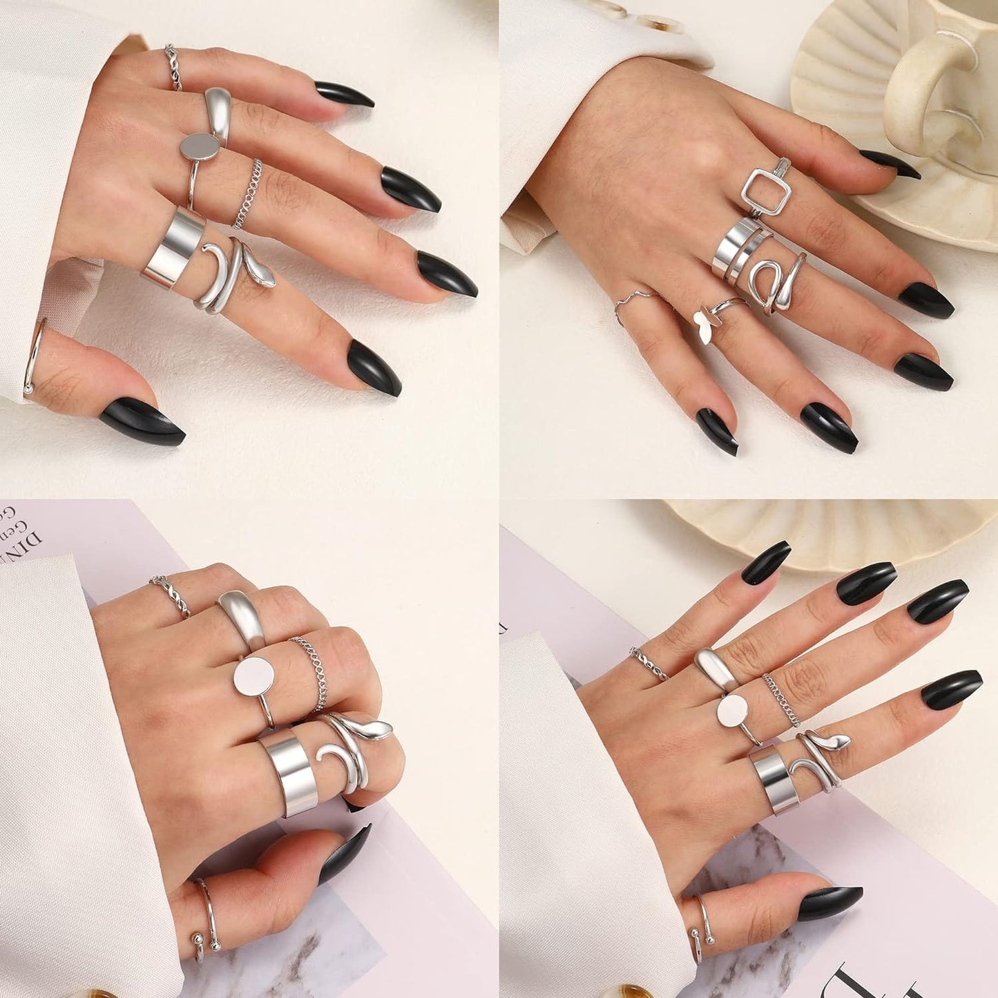 ÌF ME 24 Pcs Gold Vintage Knuckle Rings Set for Women Girls, Boho Dainty Stackable Midi Finger Rings, Snake Butterfly Signet Fashion Ring Pack Jewelry Gifts. Xpress