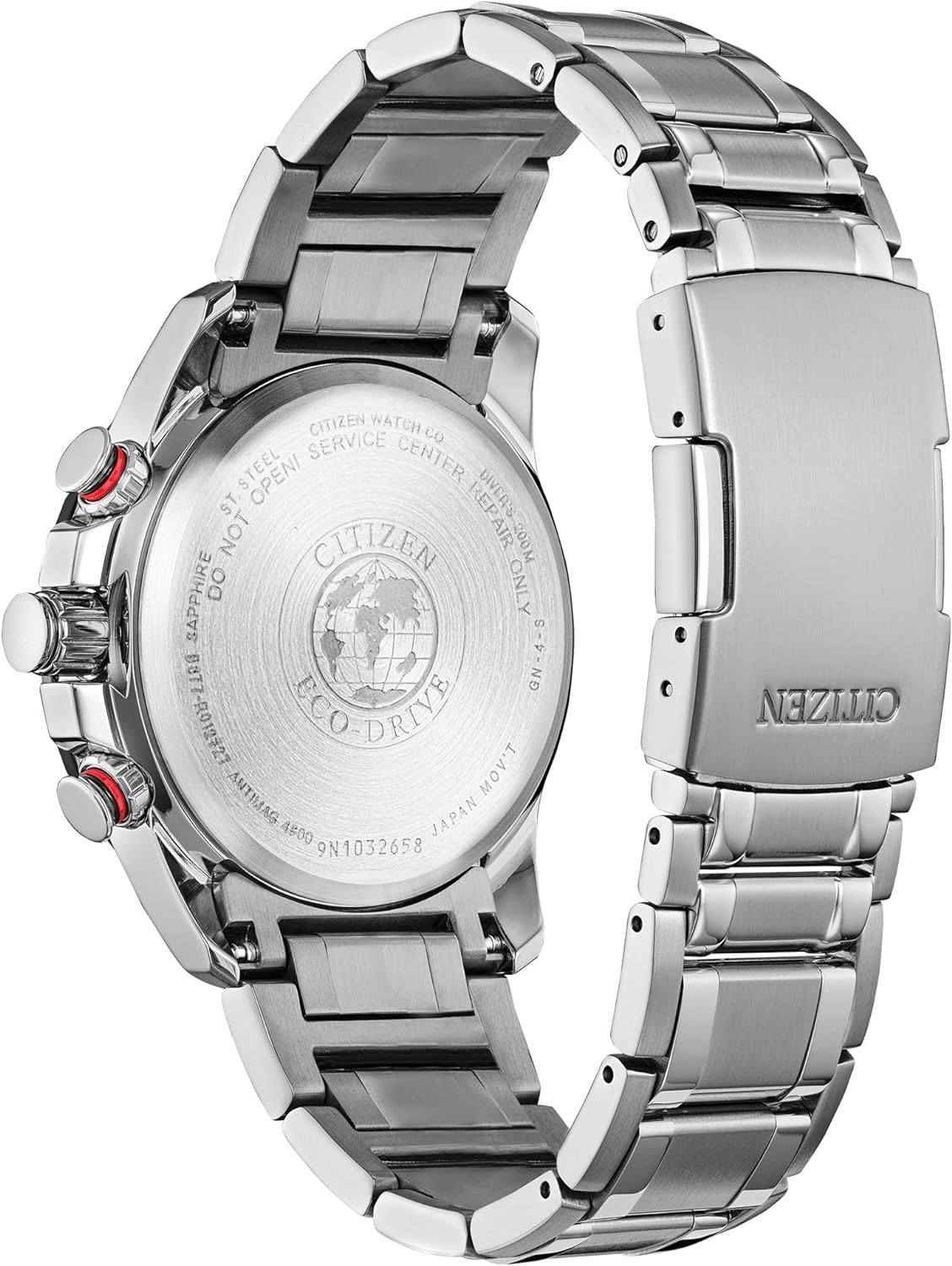 Citizen Reloj cronógrafo PCAT de lujo Eco-Drive Sport para hombre de acero inoxidable, esfera negra (Modelo: CB5898-59E) 