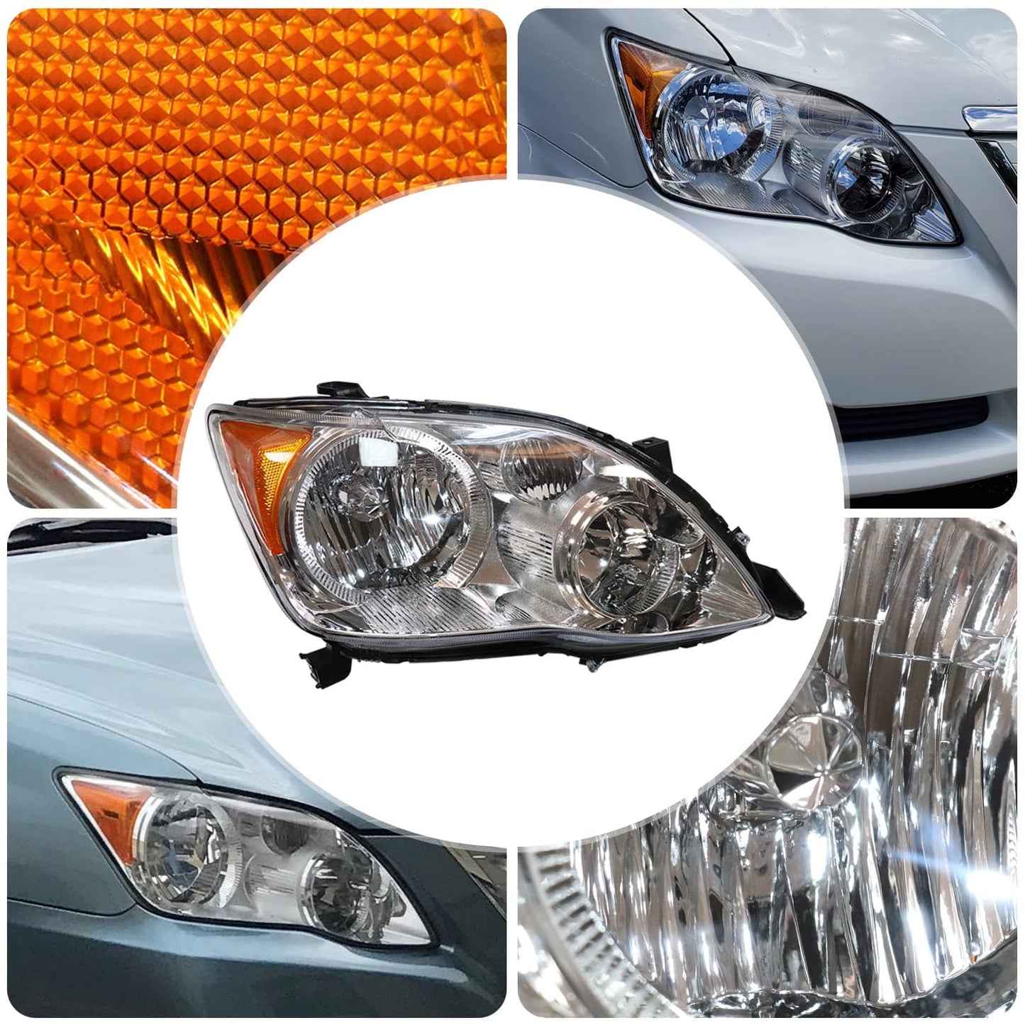 Headlight Assembly Fit For Toyota Avalon 2008 2009 2010 XL/XLS/Limited/Touring Sedan 3.5L, Headlamp Replace OE Number 81110-07093, Front Passenger Right Side