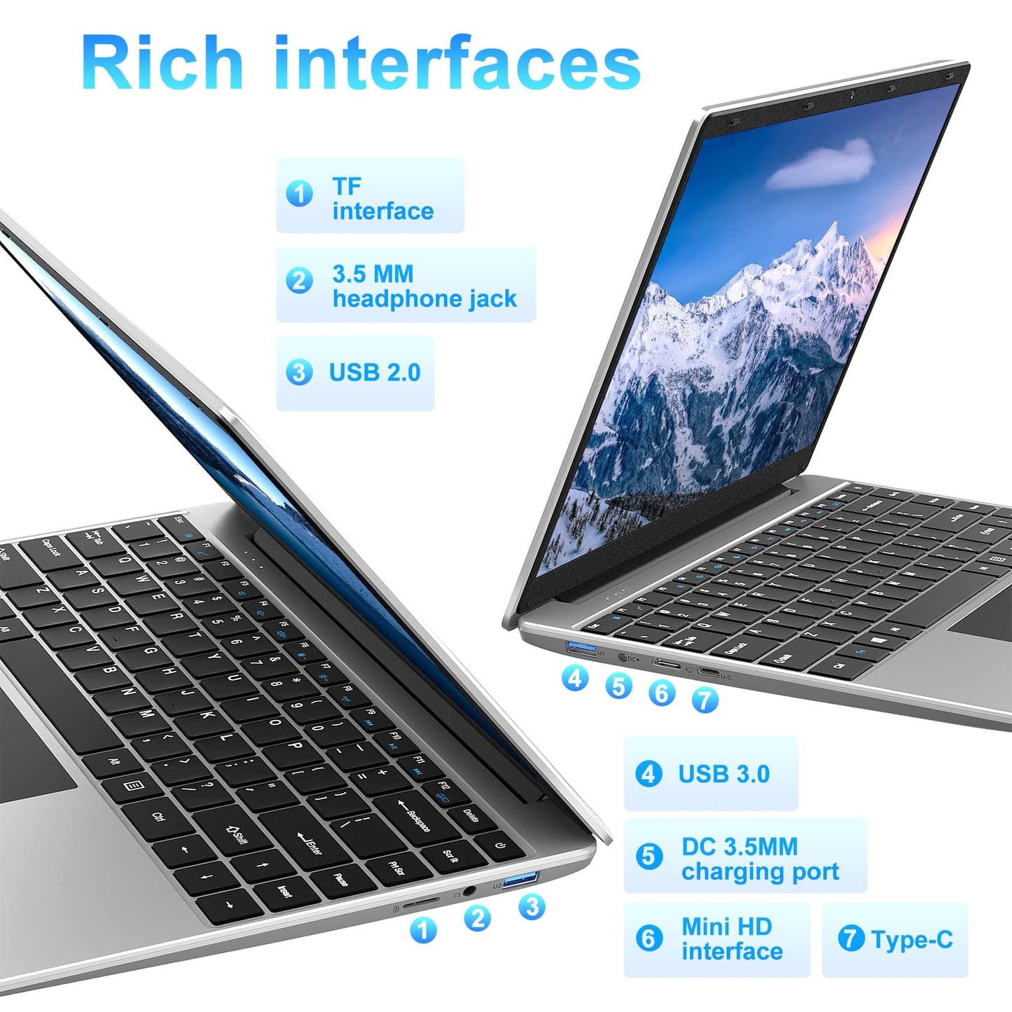 jumper Laptop, 12GB DDR4 RAM 512GB SSD, 14 Inch 1080p FHD IPS Screen, Quad-Core Intel Celeron Processor, UHD Graphics 600, Windows 11, Dual Stereo Speakers, 5G WiFi, Type-C, Webcam.