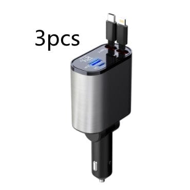 Cargador de coche de metal, encendedor de cigarrillos de carga súper rápido de 100W, adaptador USB y TYPE-C