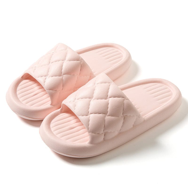 Pantoufles de maison en losange pour hommes et femmes, pantoufles d'été antidérapantes pour salle de bain, légères et simples, chaussures de maison simples, nouvelle collection