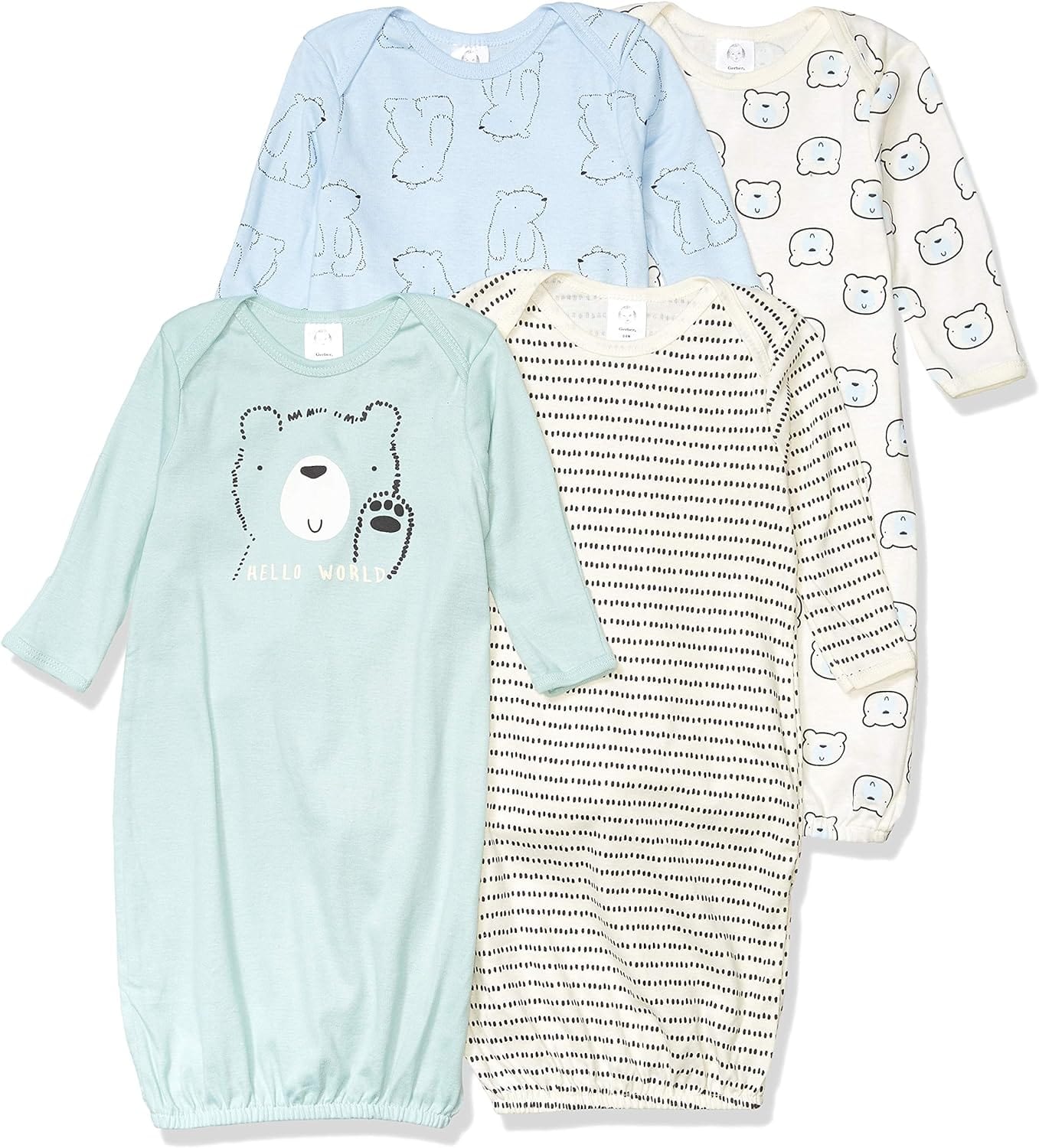 Gerber Baby Boy and Girls 4-Pack Sleeper Gown Xpress