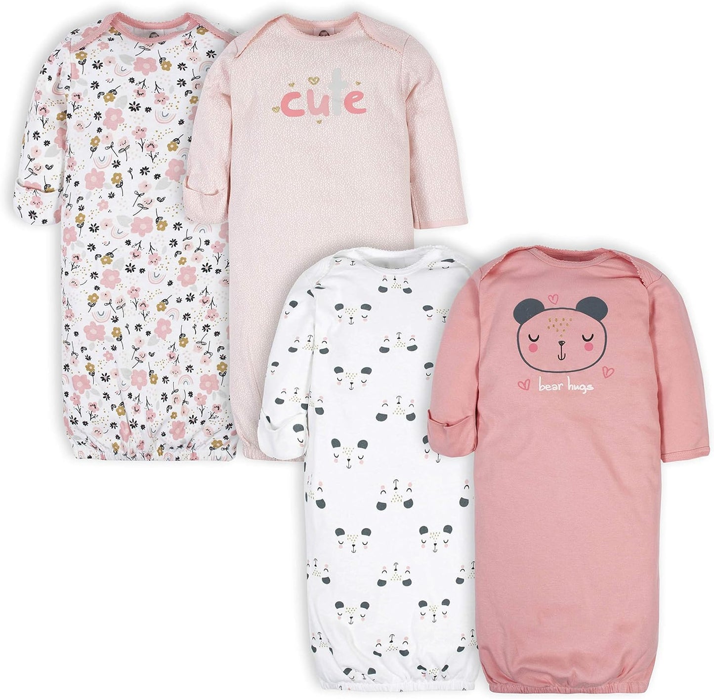 Gerber Baby Boy and Girls 4-Pack Sleeper Gown Xpress