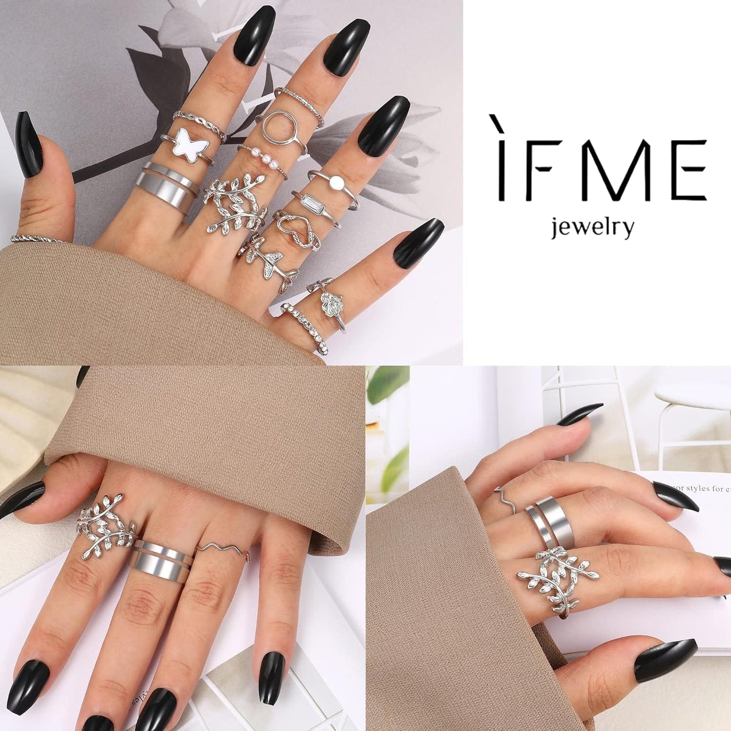 ÌF ME 24 Pcs Gold Vintage Knuckle Rings Set for Women Girls, Boho Dainty Stackable Midi Finger Rings, Snake Butterfly Signet Fashion Ring Pack Jewelry Gifts. Xpress