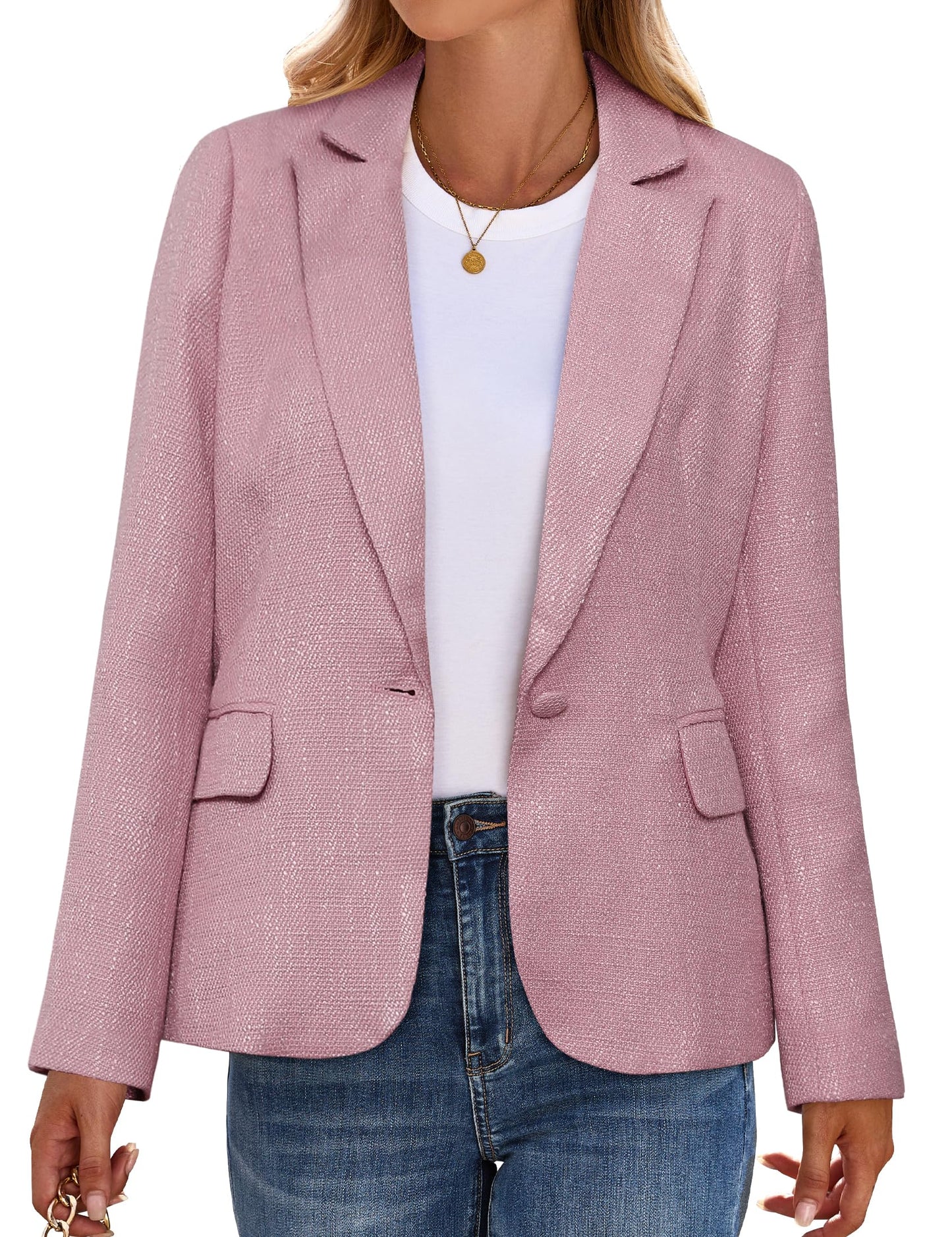 luvamia Tweed Blazers for Women Business Casual Dressy Blazer Jacket Work Suits Office Professional Outfits Long Sleeve