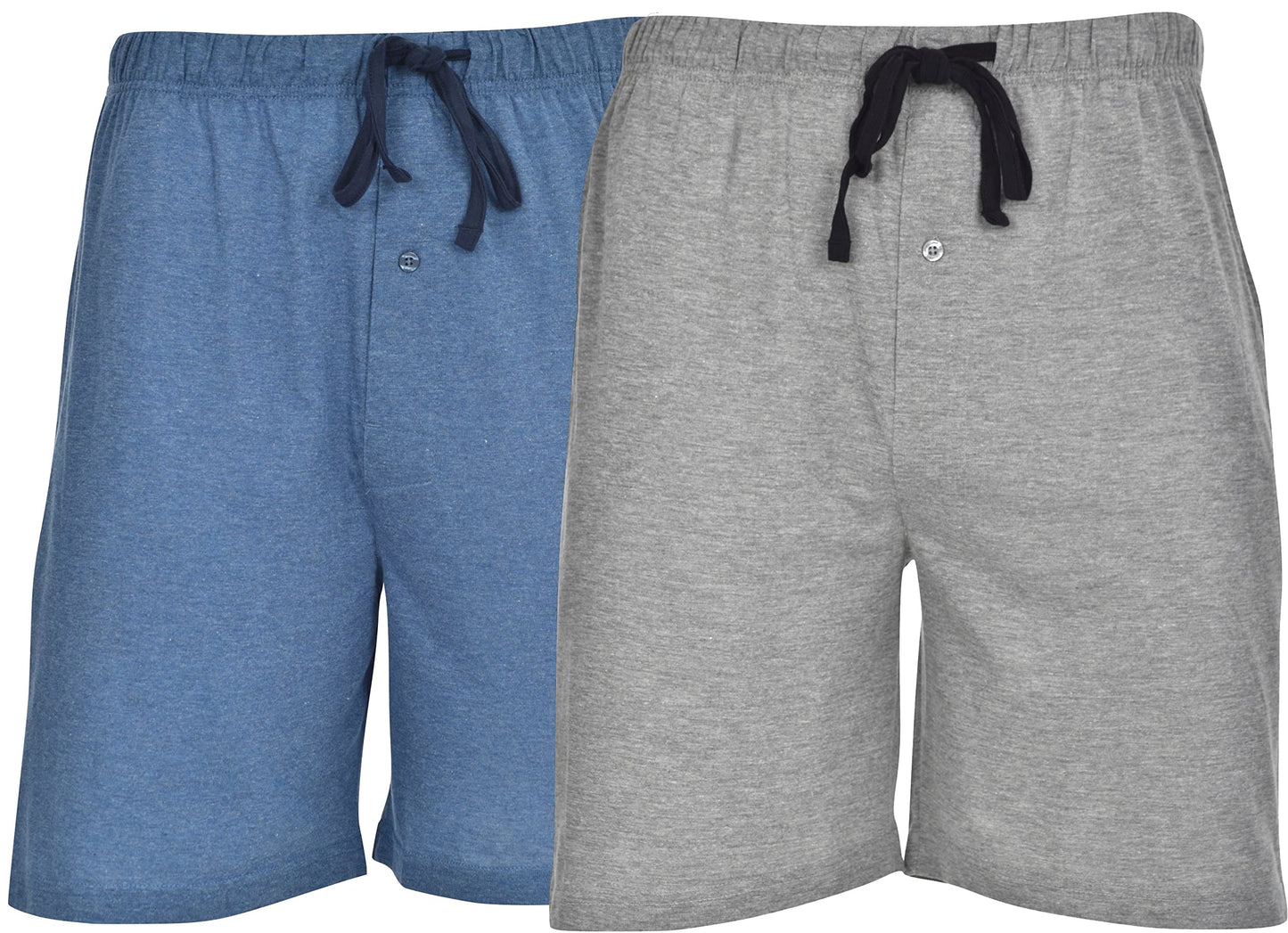 Hanes Men's 2-Pack Cotton Knit Shorts Waistband & Pockets, Assorted Colors and Sizes