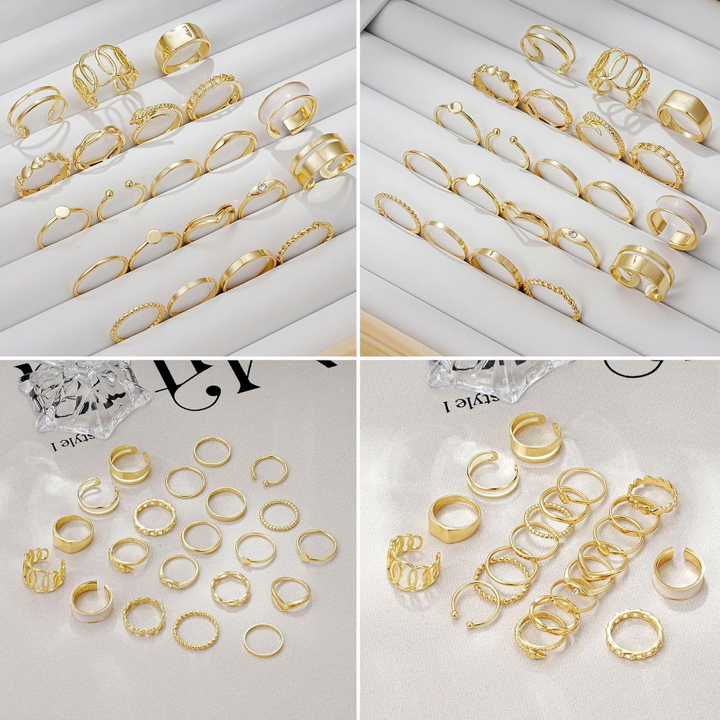 ÌF ME 24 Pcs Gold Vintage Knuckle Rings Set for Women Girls, Boho Dainty Stackable Midi Finger Rings, Snake Butterfly Signet Fashion Ring Pack Jewelry Gifts. Xpress