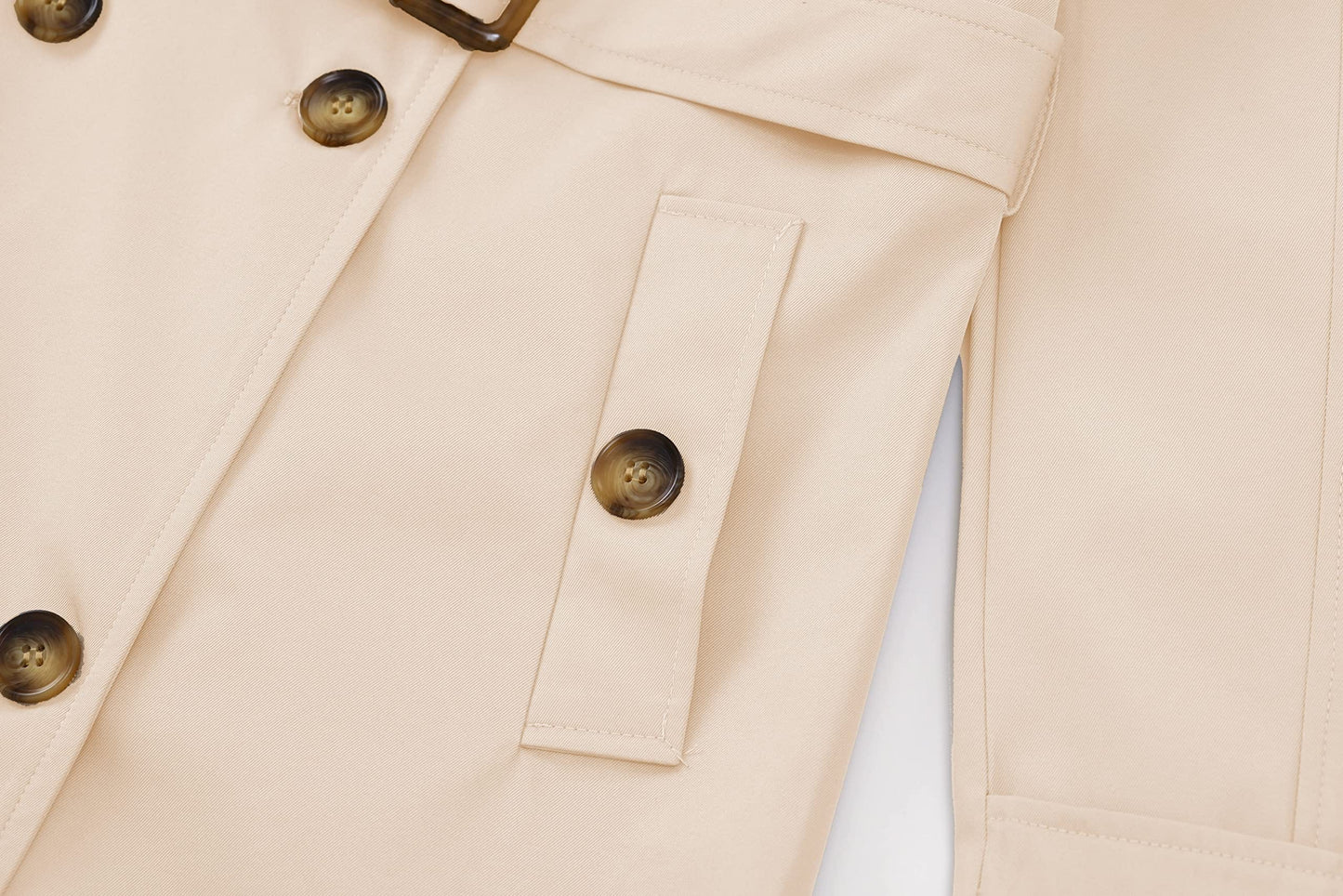 Chrisuno Trench-coat mi-long à double boutonnage pour femme avec ceinture et capuche amovible 