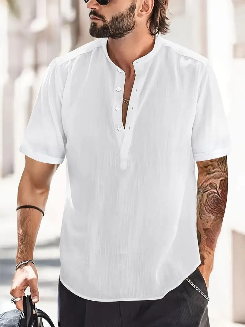 Men's Chest Pocket Solid Color Casual Fashion Short Sleeve T-shirt