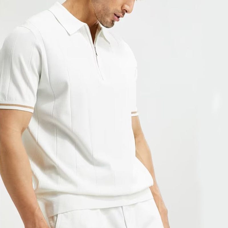 Mode Polo à manches courtes D'été Revers Fermeture Éclair T-Shirts Hauts Vêtements Pour Hommes