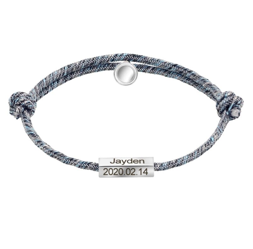 Pulsera con nombre personalizado, compromiso de amor eterno, imán que se atrae entre sí, pulsera de acero inoxidable para parejas