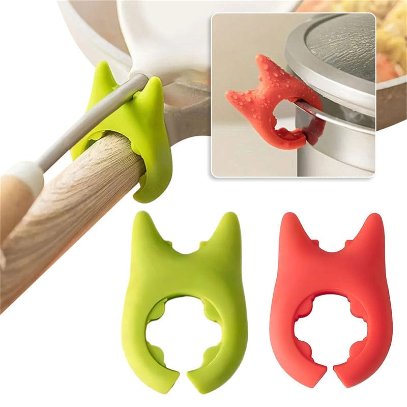 Soporte multifuncional para espátula de silicona, soporte para cuchara antidesbordamiento, olla para cocinar, Clip antiescaldado, utensilios de cocina