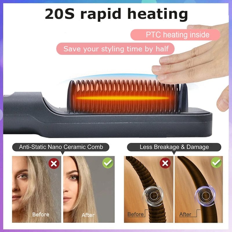 Electric Heat Comb Straightener Curler Xpress