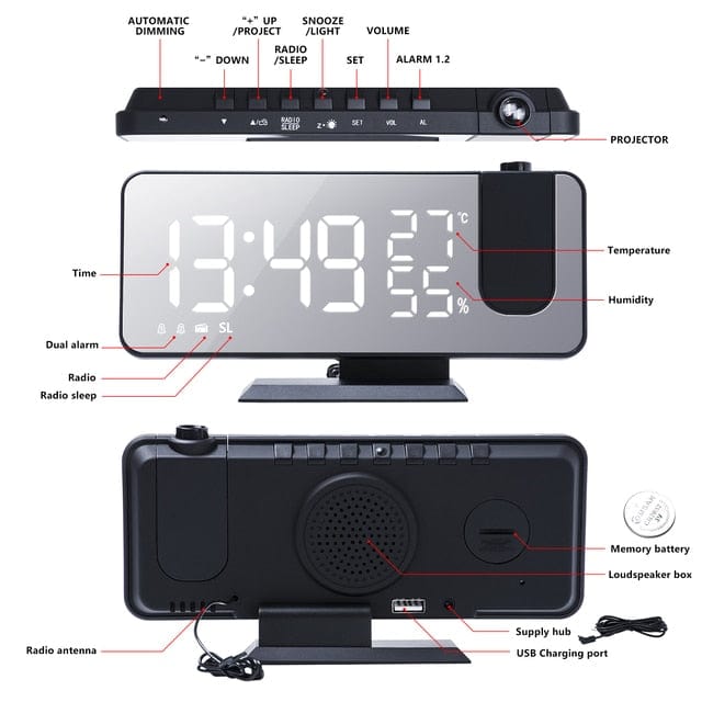 LED Digital Projection Clock Xpress