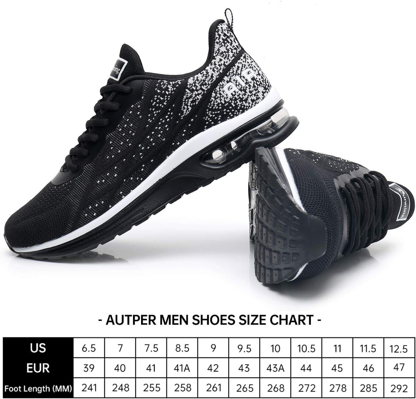 Autper Mens Air Athletic Running Tennis Shoes Lightweight Sport Gym Jogging Walking Sneakers US 6.5-US12.5 Xpress