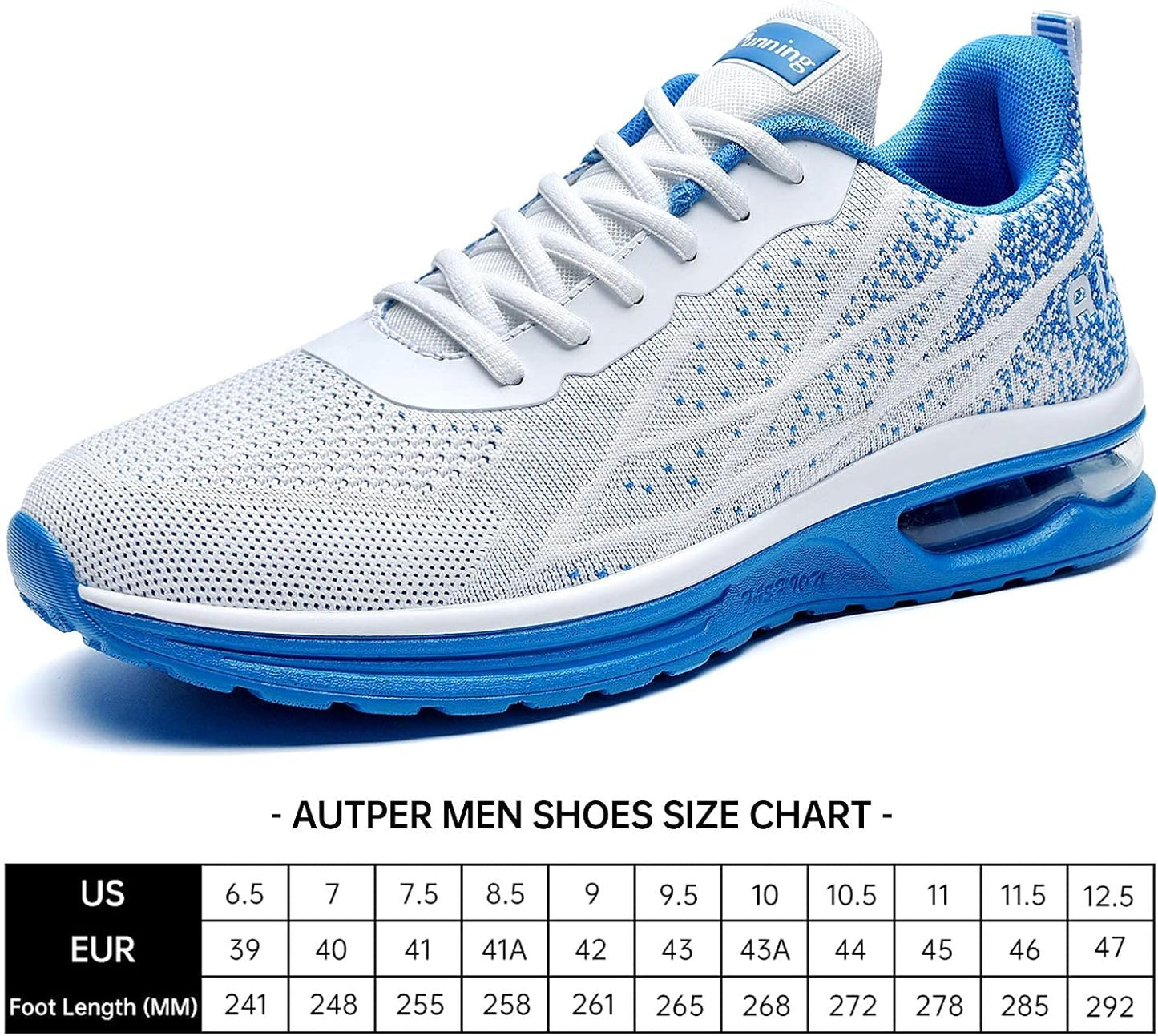 Autper Mens Air Athletic Running Tennis Shoes Lightweight Sport Gym Jogging Walking Sneakers US 6.5-US12.5 Xpress