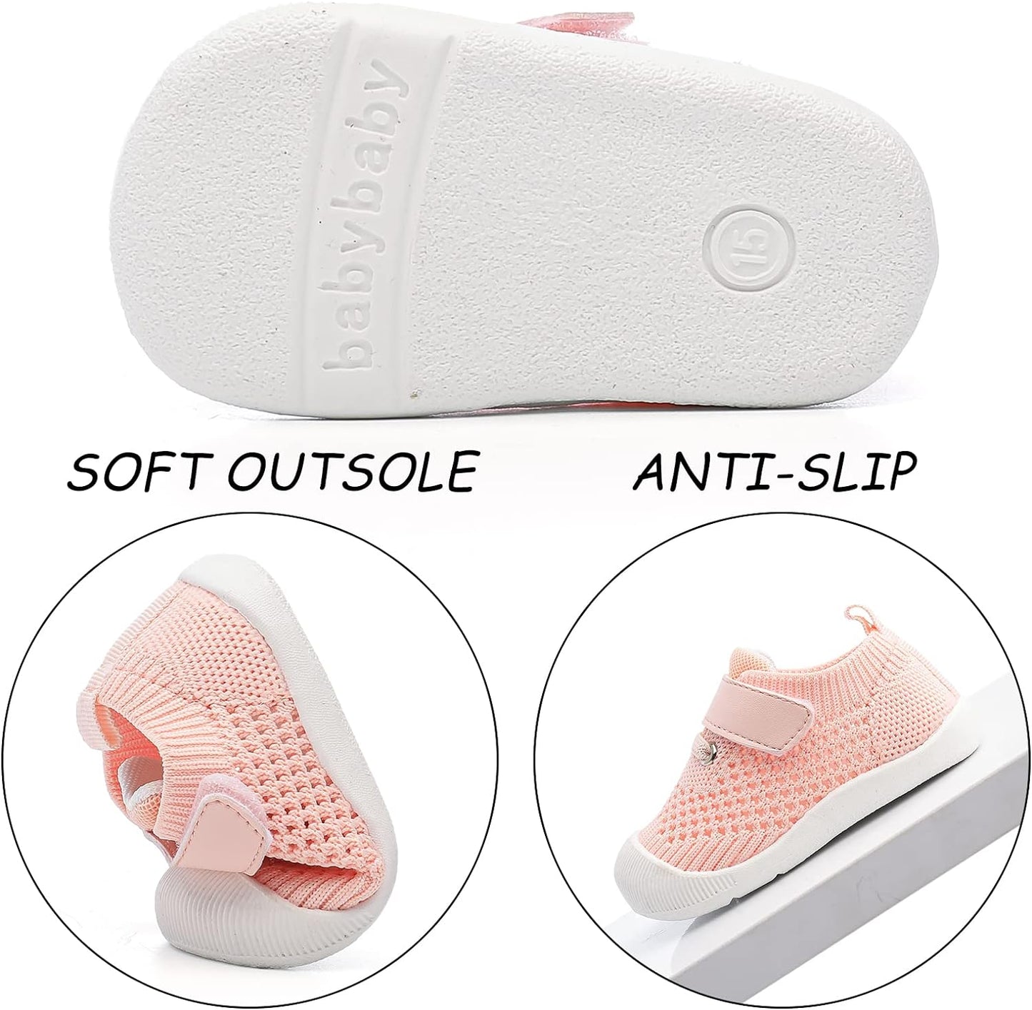 Baby Boys&Girls Shoes Baby Walking Shoes First Walking Shoes Infant Sneakers Crib Shoes for Baby Non-Slip Breathable Shoes 6 9 18 Months Xpress