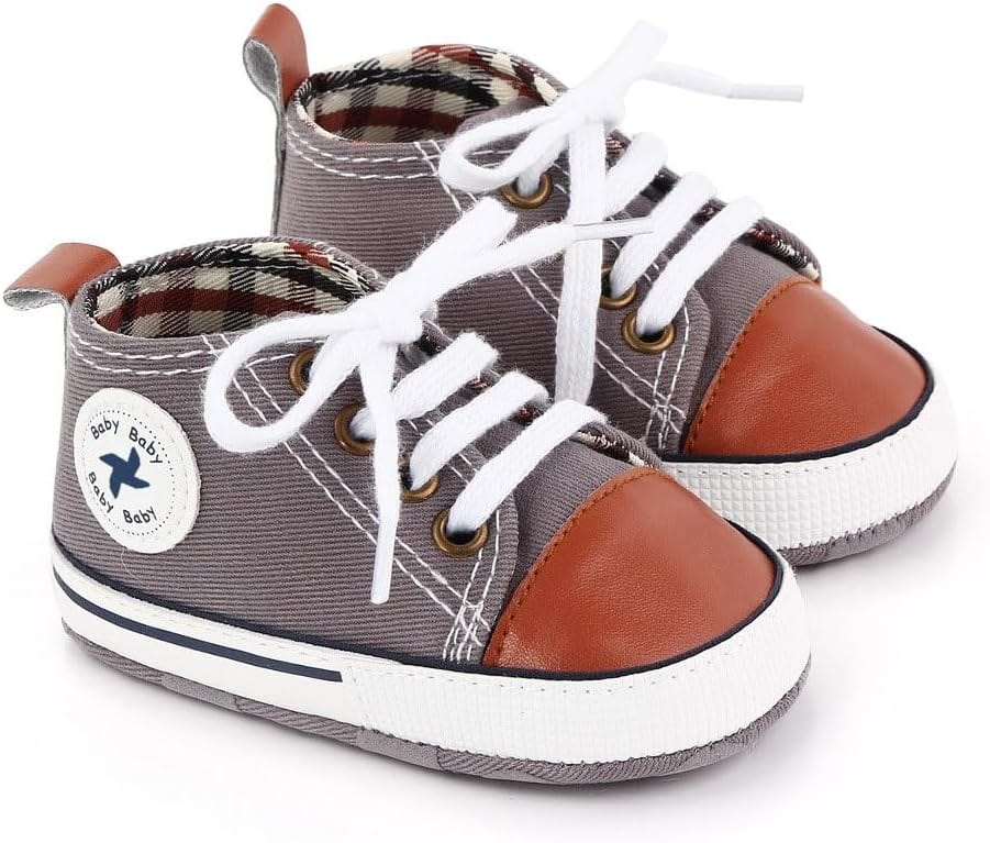 Baby Boys Girls Star High Top Sneaker Soft Anti-Slip Sole Newborn Infant First Walkers Canvas Denim Shoes Xpress