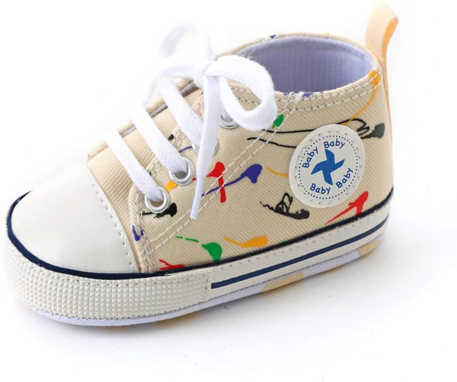 Baby Boys Girls Star High Top Sneaker Soft Anti-Slip Sole Newborn Infant First Walkers Canvas Denim Shoes Xpress