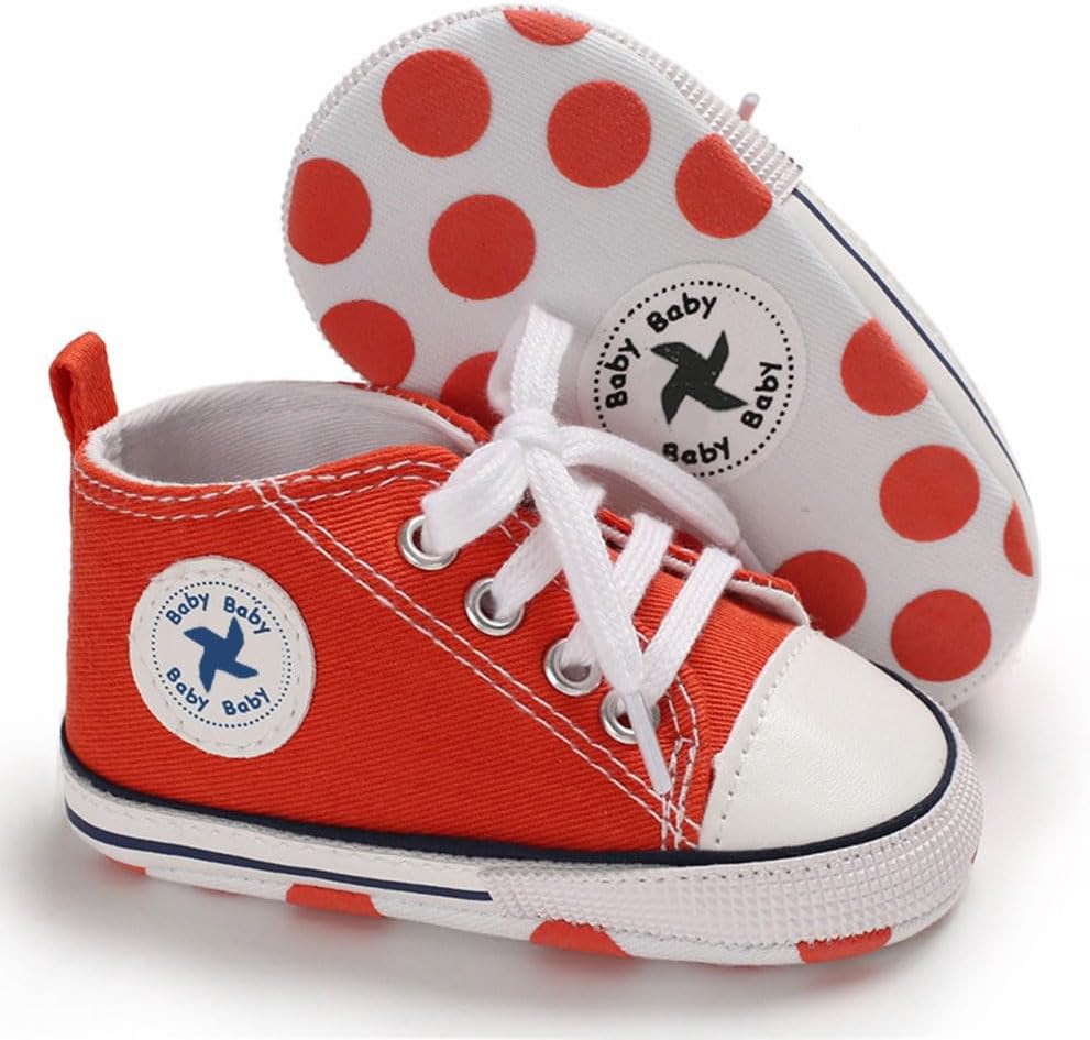 Baby Boys Girls Star High Top Sneaker Soft Anti-Slip Sole Newborn Infant First Walkers Canvas Denim Shoes Xpress