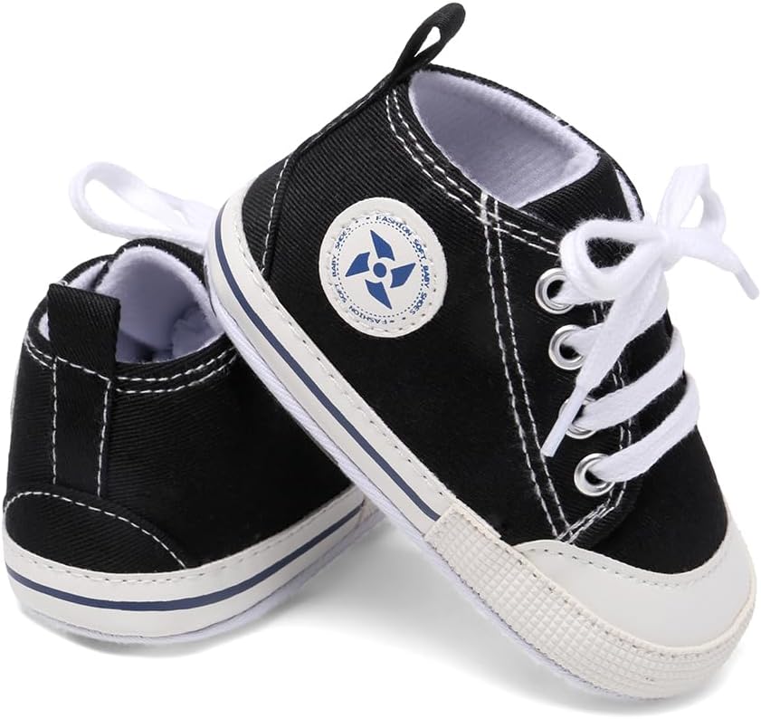 Baby Boys Girls Star High Top Sneaker Soft Anti-Slip Sole Newborn Infant First Walkers Canvas Denim Shoes Xpress