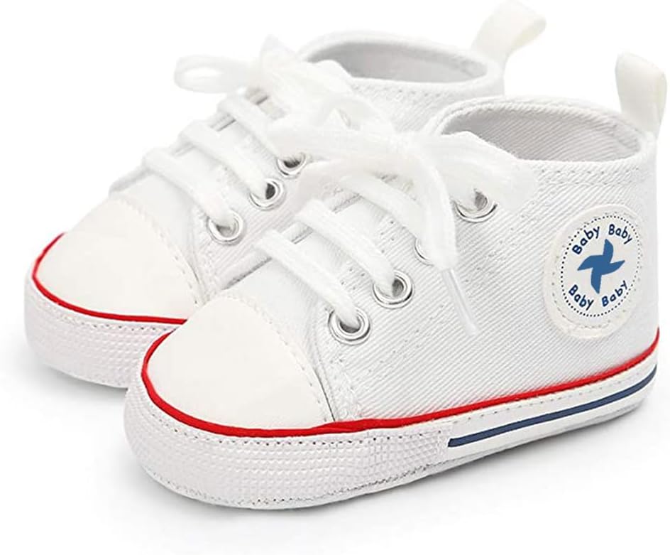 Baby Boys Girls Star High Top Sneaker Soft Anti-Slip Sole Newborn Infant First Walkers Canvas Denim Shoes Xpress