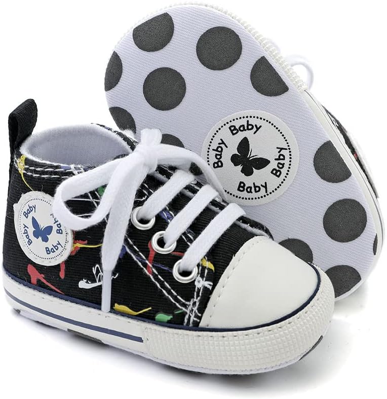 Baby Boys Girls Star High Top Sneaker Soft Anti-Slip Sole Newborn Infant First Walkers Canvas Denim Shoes Xpress