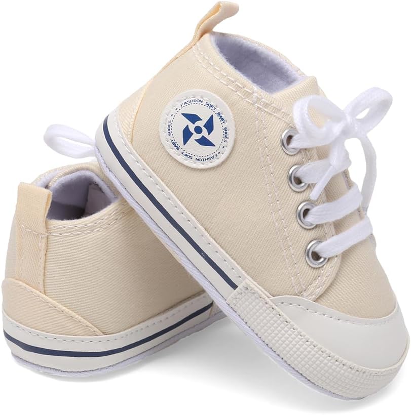 Baby Boys Girls Star High Top Sneaker Soft Anti-Slip Sole Newborn Infant First Walkers Canvas Denim Shoes Xpress