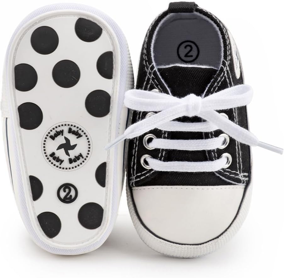 Baby Boys Girls Star High Top Sneaker Soft Anti-Slip Sole Newborn Infant First Walkers Canvas Denim Shoes Xpress