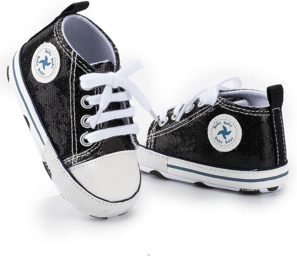 Baby Boys Girls Star High Top Sneaker Soft Anti-Slip Sole Newborn Infant First Walkers Canvas Denim Shoes Xpress