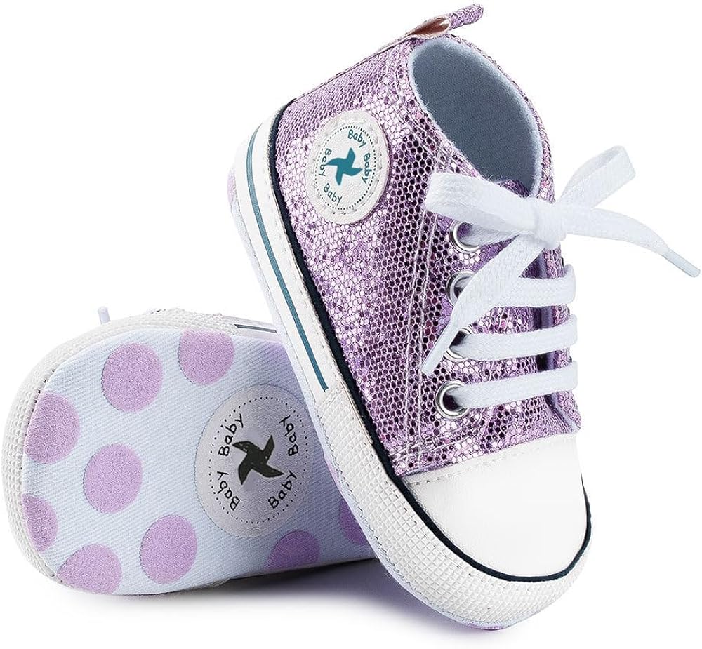 Baby Boys Girls Star High Top Sneaker Soft Anti-Slip Sole Newborn Infant First Walkers Canvas Denim Shoes Xpress