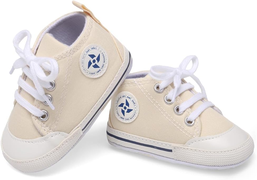 Baby Boys Girls Star High Top Sneaker Soft Anti-Slip Sole Newborn Infant First Walkers Canvas Denim Shoes Xpress