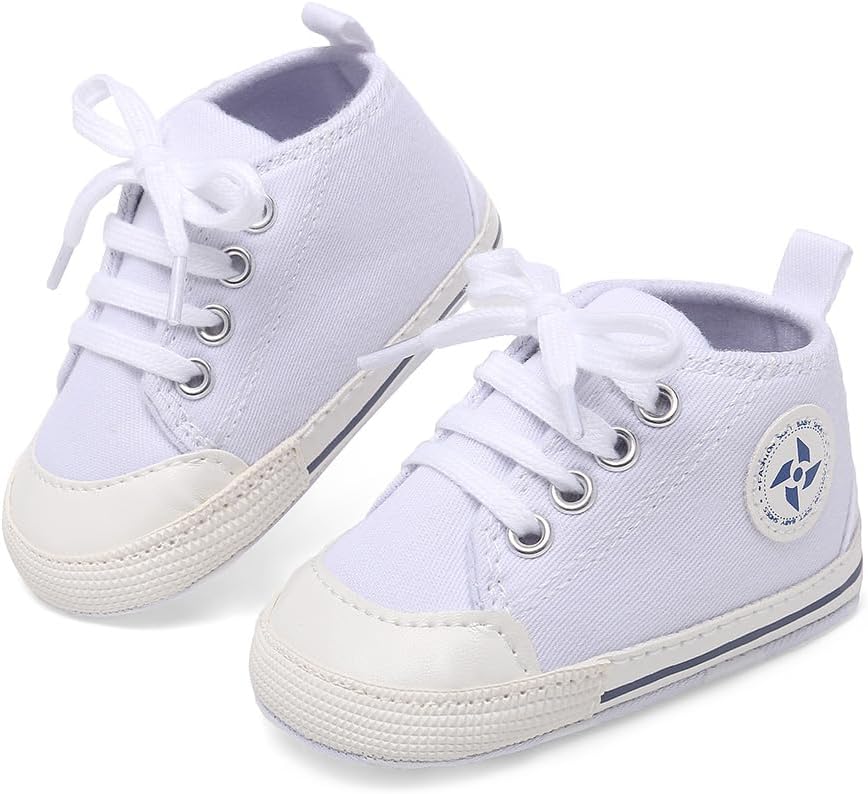 Baby Boys Girls Star High Top Sneaker Soft Anti-Slip Sole Newborn Infant First Walkers Canvas Denim Shoes Xpress