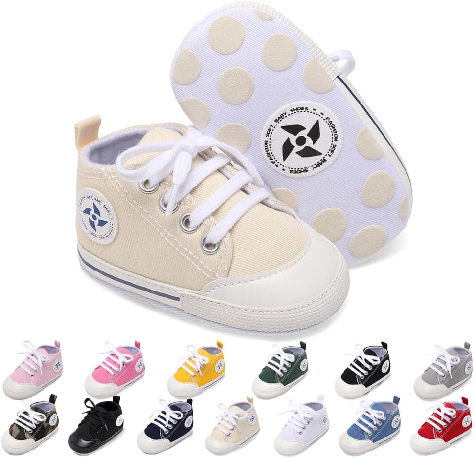 Baby Boys Girls Star High Top Sneaker Soft Anti-Slip Sole Newborn Infant First Walkers Canvas Denim Shoes Xpress