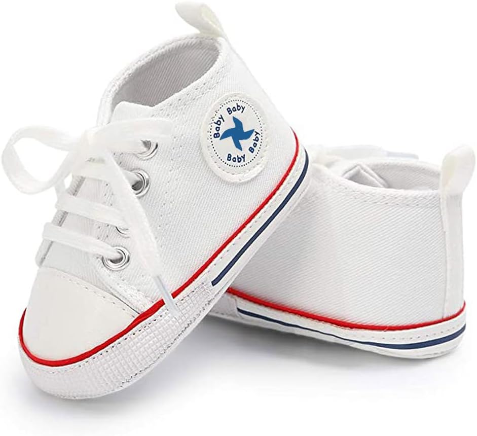 Baby Boys Girls Star High Top Sneaker Soft Anti-Slip Sole Newborn Infant First Walkers Canvas Denim Shoes Xpress