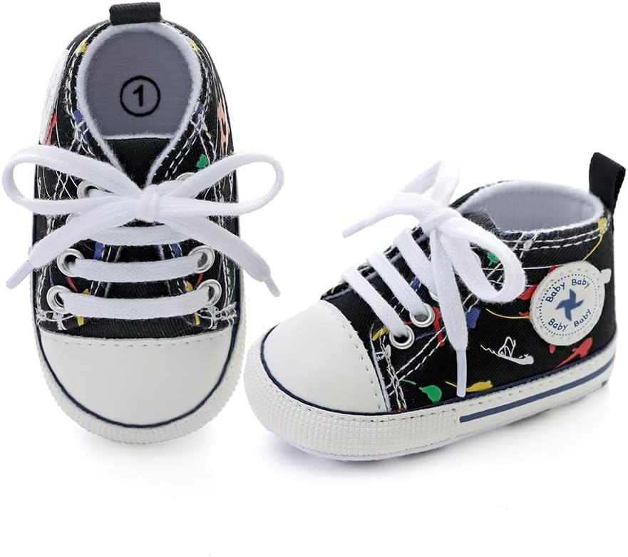 Baby Boys Girls Star High Top Sneaker Soft Anti-Slip Sole Newborn Infant First Walkers Canvas Denim Shoes Xpress