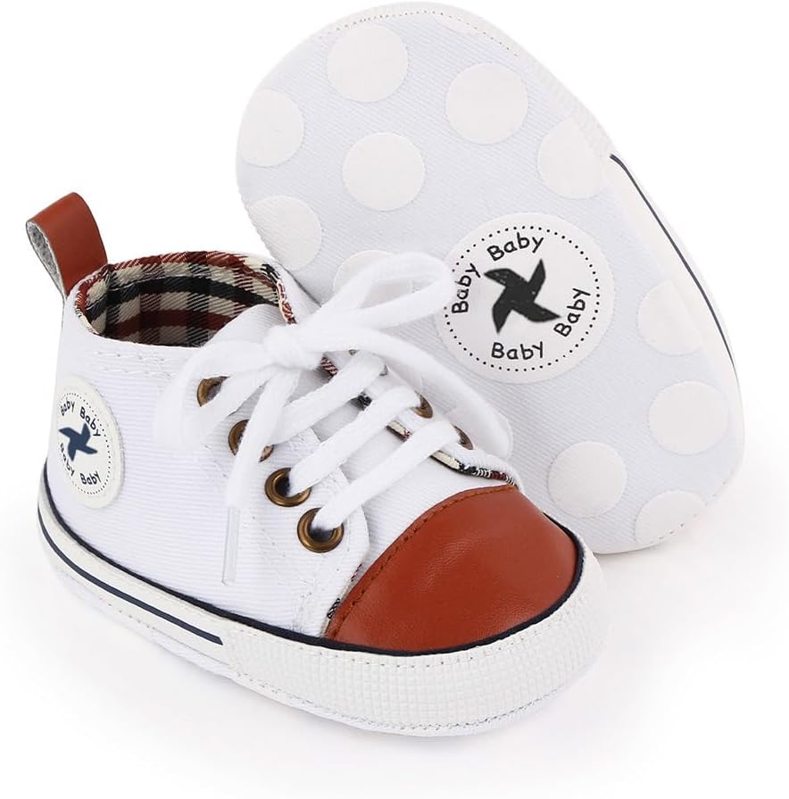 Baby Boys Girls Star High Top Sneaker Soft Anti-Slip Sole Newborn Infant First Walkers Canvas Denim Shoes Xpress