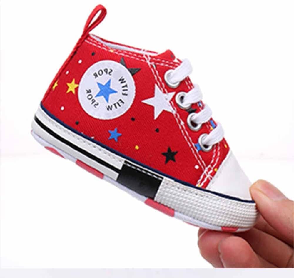 Baby Boys Girls Star High Top Sneaker Soft Anti-Slip Sole Newborn Infant First Walkers Canvas Denim Shoes Xpress