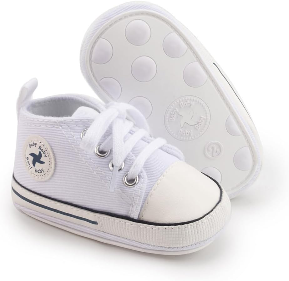 Baby Boys Girls Star High Top Sneaker Soft Anti-Slip Sole Newborn Infant First Walkers Canvas Denim Shoes Xpress