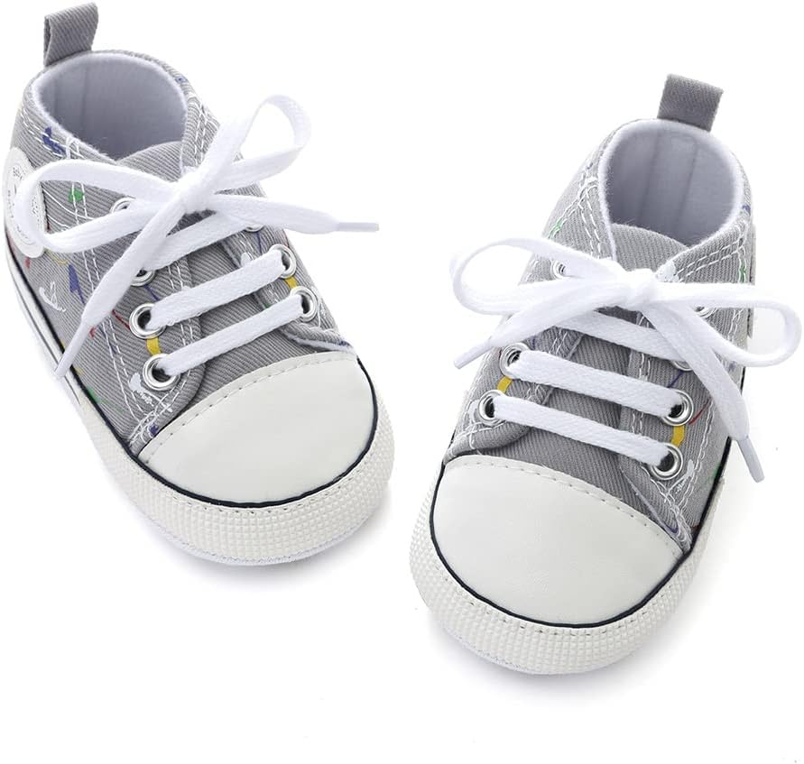 Baby Boys Girls Star High Top Sneaker Soft Anti-Slip Sole Newborn Infant First Walkers Canvas Denim Shoes Xpress