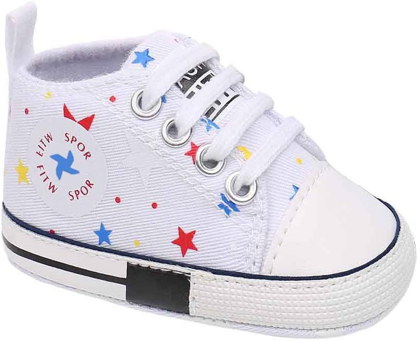 Baby Boys Girls Star High Top Sneaker Soft Anti-Slip Sole Newborn Infant First Walkers Canvas Denim Shoes Xpress