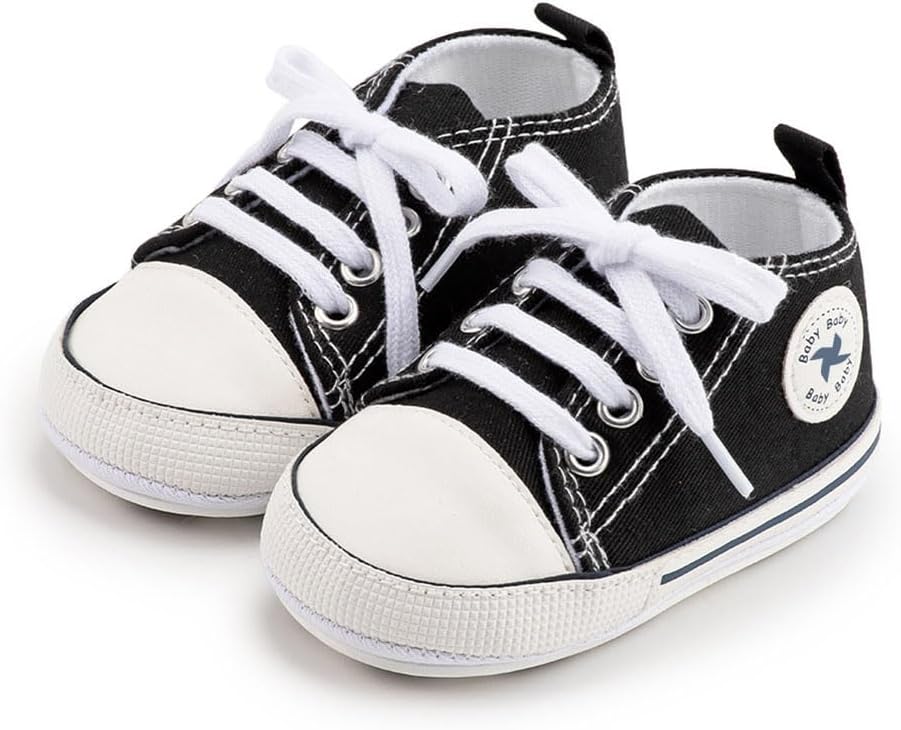 Baby Boys Girls Star High Top Sneaker Soft Anti-Slip Sole Newborn Infant First Walkers Canvas Denim Shoes Xpress